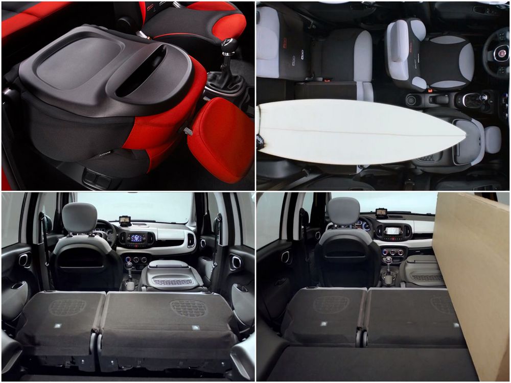 FIAT 500L — интерьер, трансформация салона, фотоколлаж